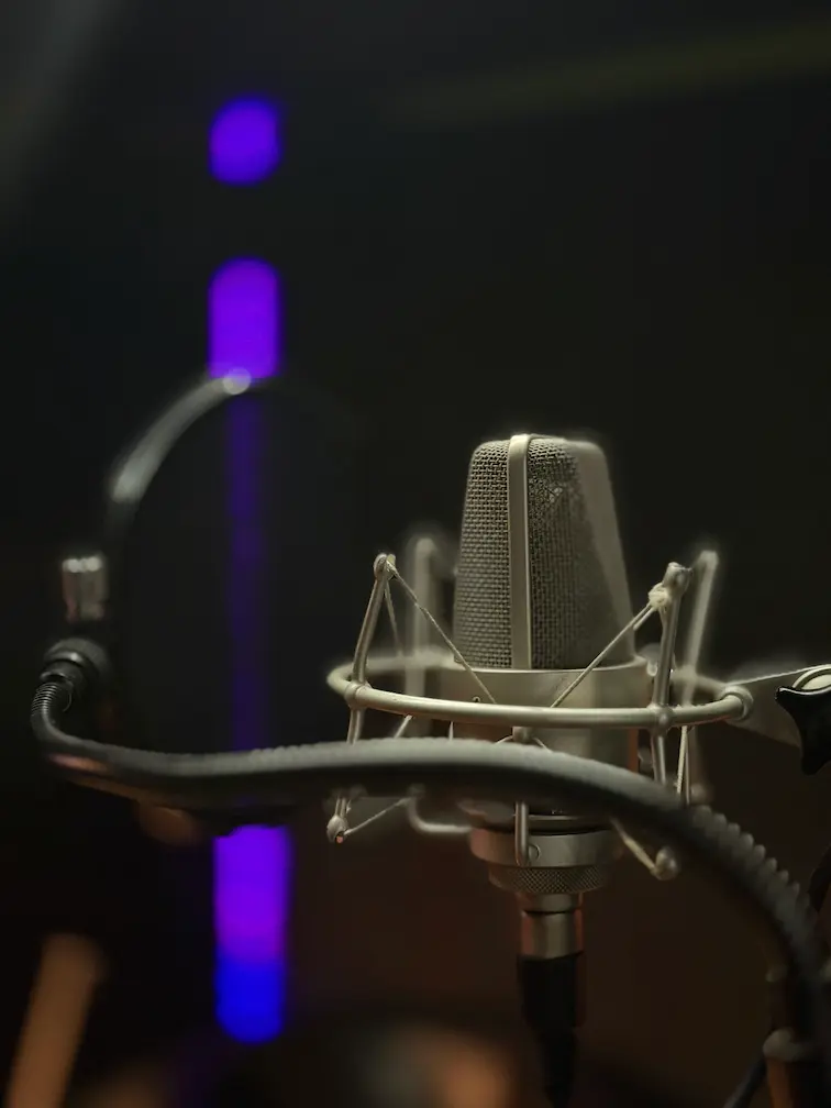 Neumann-Studiomikrofon in der Kabine